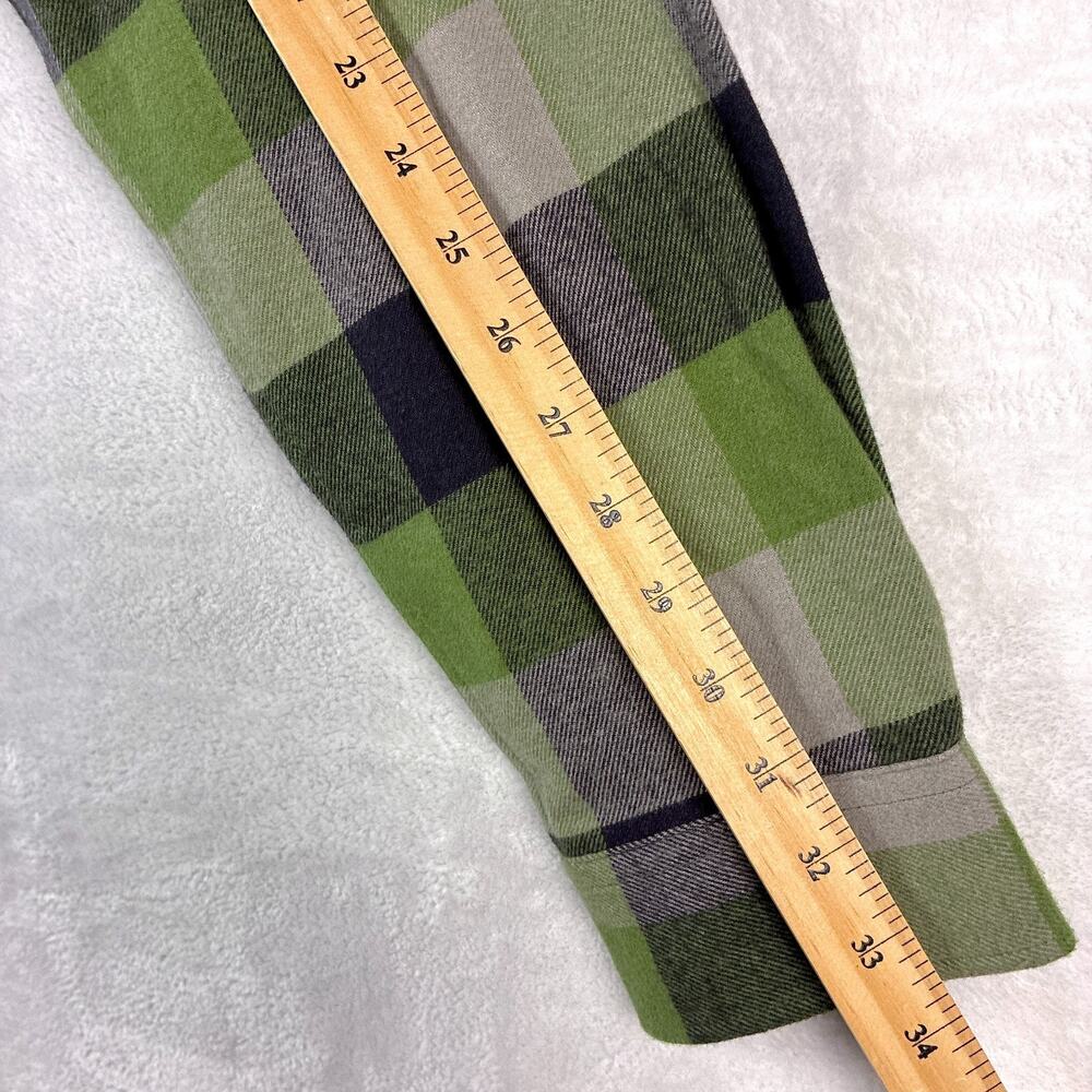 Warrior Flannel Shirt Mens M Green Black Plaid Performance Grunge Military Indie - Picture 9 of 11